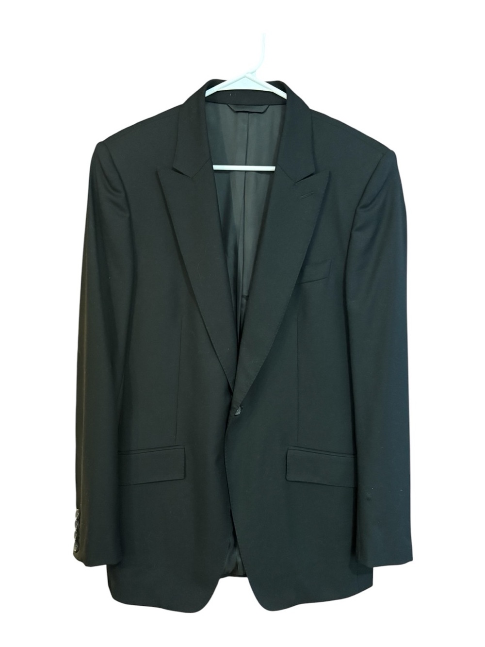 Burberry Black Men's Single-Breasted Wool Suit Blazer Jacket